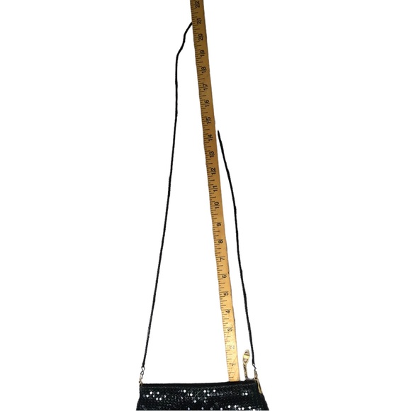 Vintage Y2K Mesh Black Evening Cocktail Bag Crossbody Purse - Picture 6 of 8